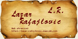 Lazar Rafajlović vizit kartica